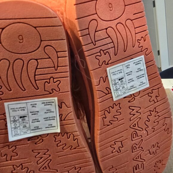 New Bearpaw Boo Boots Leather Suede Long Fur Sheepskin Women's Pink Size 6 - Picture 9 of 10